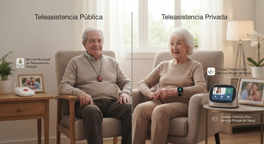 Teleasistencia pública vs privada: diferencias y cuál conviene más