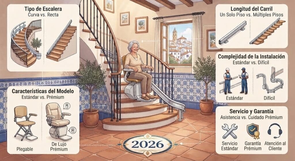 Precio de una silla salvaescaleras en España 2026 y factores que lo determinan