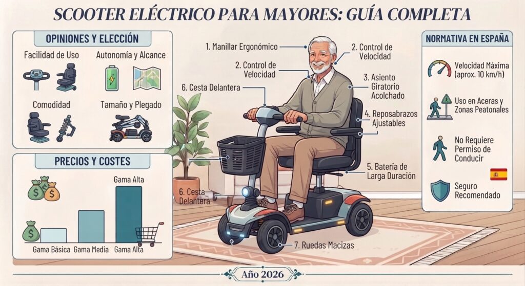Scooter eléctrico para mayores: opiniones, precios y normativa en España